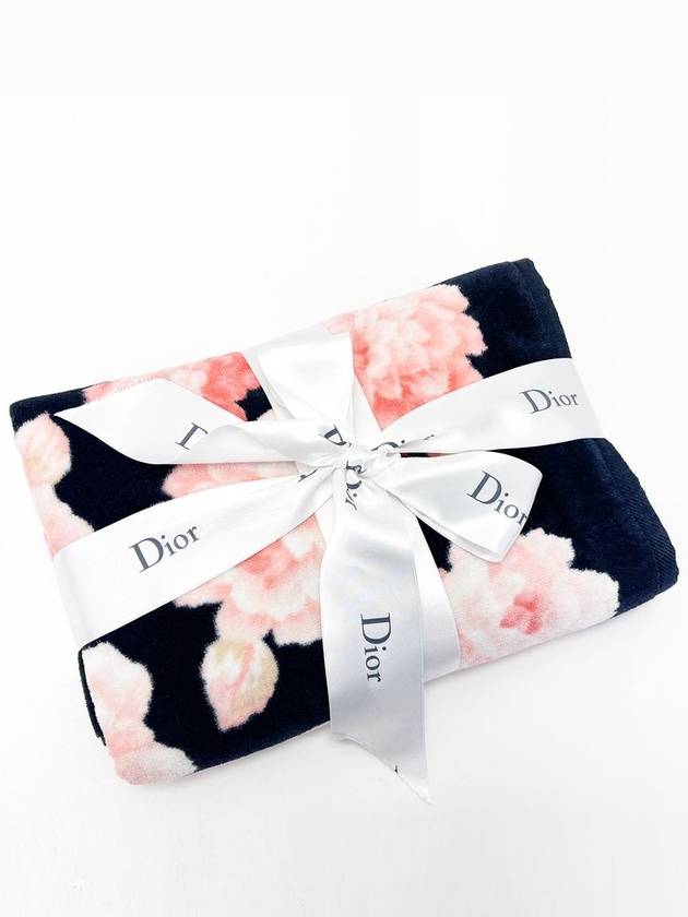 Black Pink Flower Pattern Beach Towel 4VDIEZ31875 - DIOR - BALAAN 7