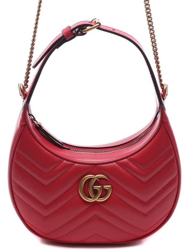 GG Marmont Half Moon Mini Bag Red - GUCCI - BALAAN 2