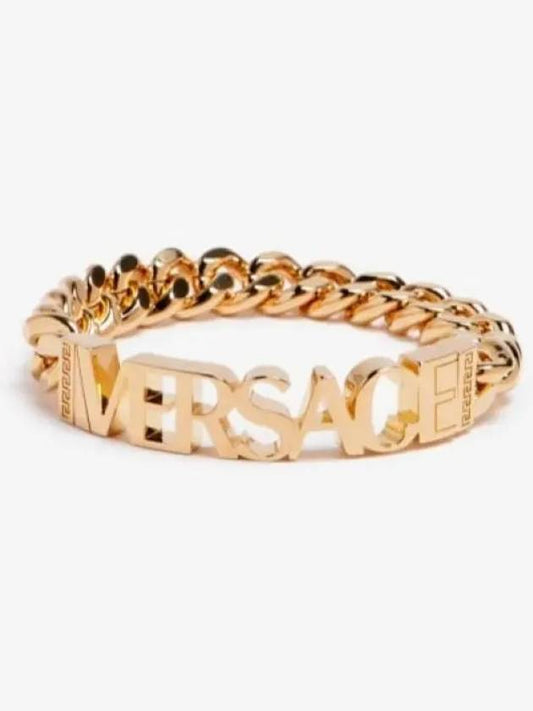 Lettering Logo Polished Bracelet Gold - VERSACE - BALAAN 2