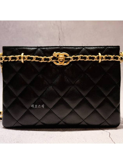 Chain base chain border decoration accordion mini bag caviar black short chain shoulder bag AS4437 - CHANEL - BALAAN 2