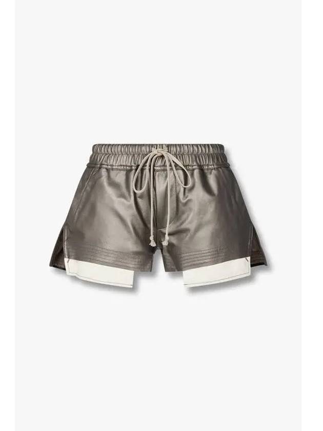 WOMEN String Leather Boxer Shorts Warm Gray - RICK OWENS - BALAAN 1