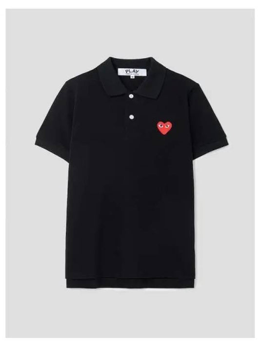 Women s Red Heart Waffen Polo T shirt Blouse Southern Black Domestic Product GM0022110910579 - COMME DES GARCONS PLAY - BALAAN 1