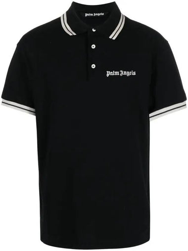 Embroidered Logo PK Shirt Black - PALM ANGELS - BALAAN 1