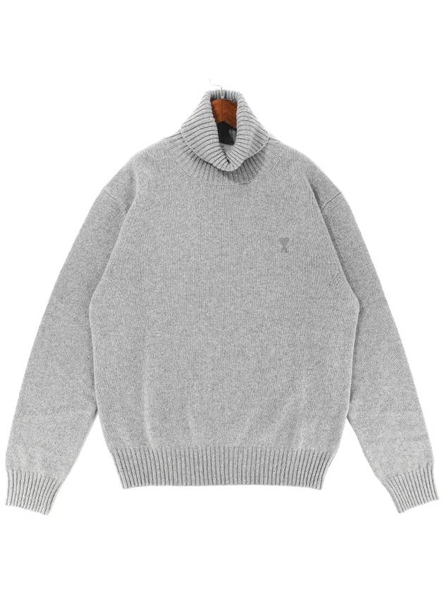 Heart Logo Turtleneck Grey - AMI - BALAAN 2