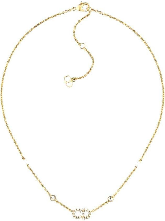 Clair D Lune Necklace Gold Finish Metal White Resin Pearls White Crystals - DIOR - BALAAN 1