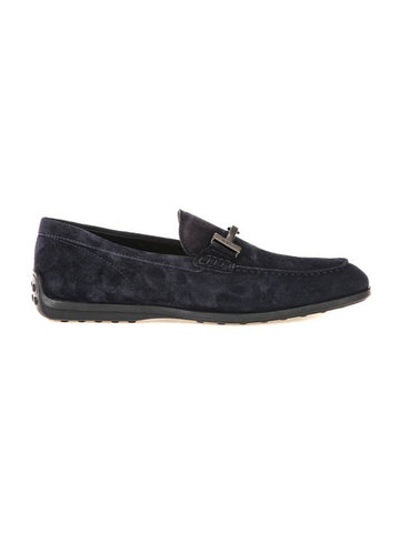 Moccasin Gommino Suede Loafers Navy - TOD'S - BALAAN 1