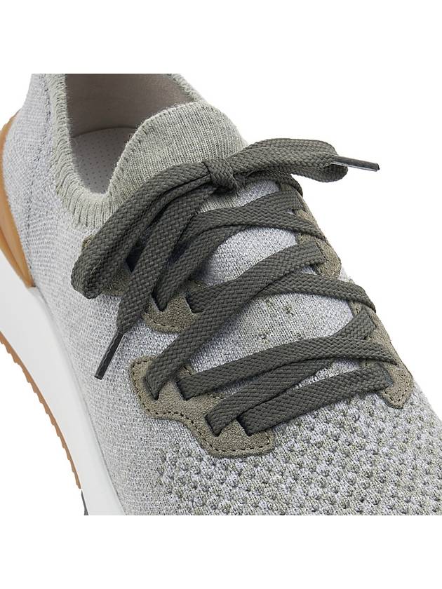 Stretch Knit Low Top Sneakers Grey Green - BRUNELLO CUCINELLI - BALAAN 9