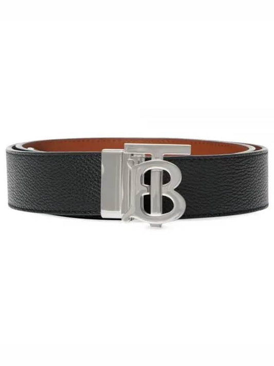 Reversible Monogram Leather Belt Black - BURBERRY - BALAAN 2