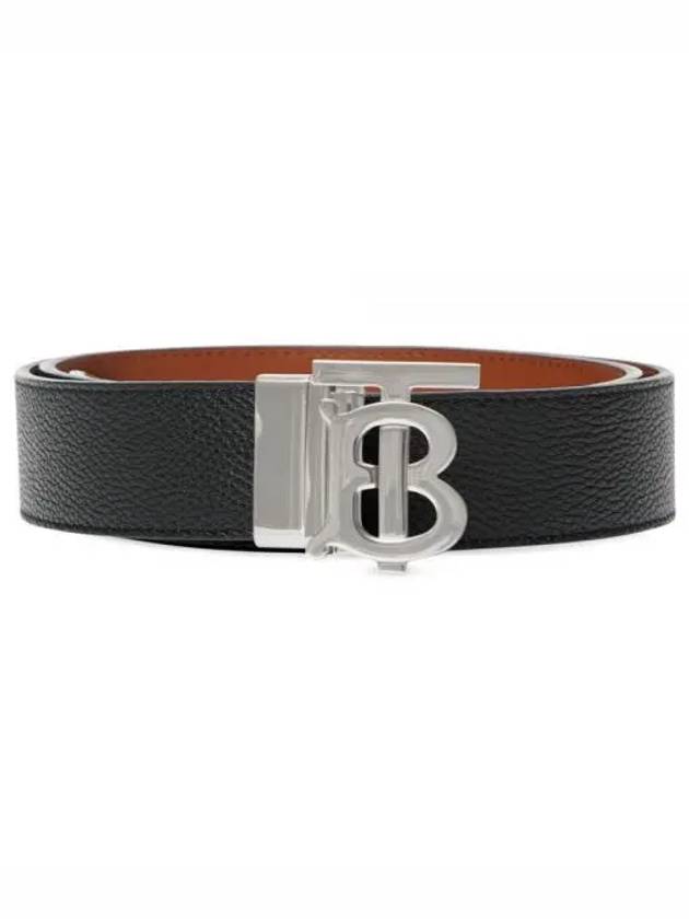 Reversible Monogram Leather Belt Black - BURBERRY - BALAAN 2