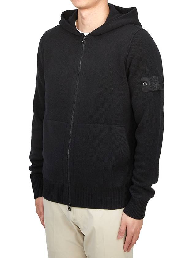 Compass Badge Zip-Up Hoodie Black - STONE ISLAND - BALAAN 4