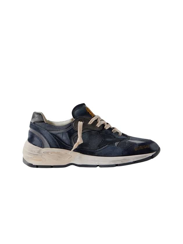 Running Leather Mesh Suede Low Top Sneakers Dark Blue - GOLDEN GOOSE - BALAAN 2