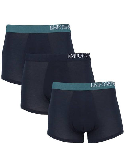 Men's Boxer Trunk Briefs 3 Pack Blue - EMPORIO ARMANI - BALAAN 2