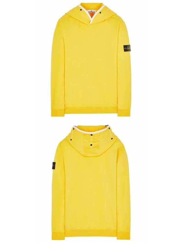 Garment Dyed Cotton Stretch Fleece Hoodie Yellow - STONE ISLAND - BALAAN 5