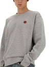 Boke Flower Embroidery Crew Neck Cotton Sweatshirt Grey - KENZO - BALAAN 5