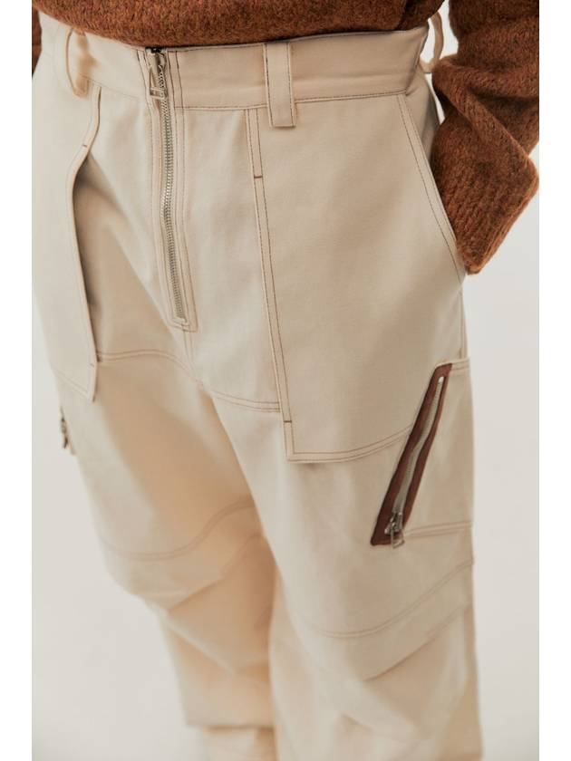 Cotton Twill Cargo Pants Ivory MM223PT002IVR - MONTSENU - BALAAN 6