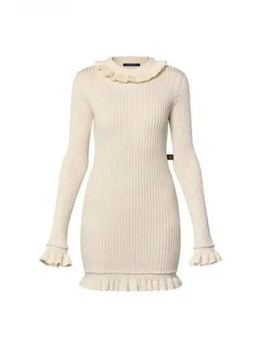 Ruffle trim ribbed knit dress 1AGFT8 - LOUIS VUITTON - BALAAN 1