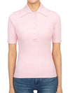 Courr ges 323MPO017FI0001 POWDER PINK Women s Short Sleeve Knit - COURREGES - BALAAN 3