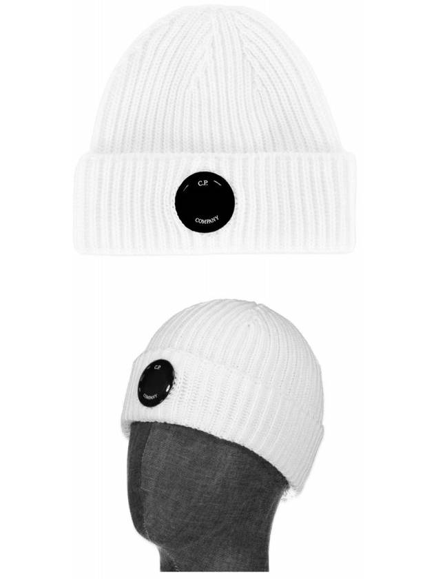 Lens Wappen Wool Beanie White - CP COMPANY - BALAAN 6