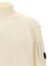 Lambswool GRS Turtle Neck Knit Top White - CP COMPANY - BALAAN 4