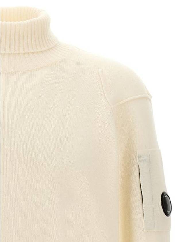 Lambswool GRS Turtle Neck Knit Top White - CP COMPANY - BALAAN 4