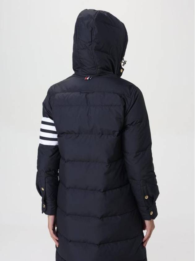 Downfilled Ripstop Classic 4 Striped Hoodie Down Long Padding Navy - THOM BROWNE - BALAAN 6