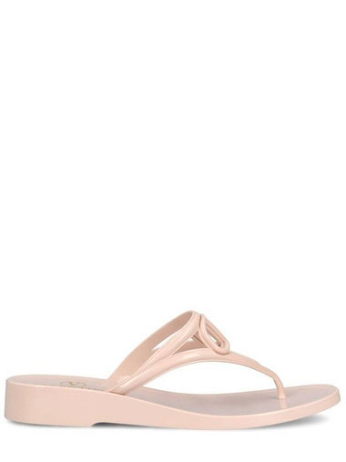 V Logo Signature Flip Flops Pink - VALENTINO - BALAAN 1