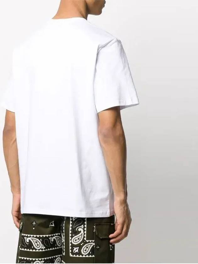 Box Logo Print Cotton Short Sleeve T-Shirt White - MSGM - BALAAN 6