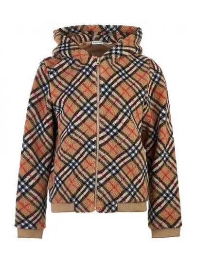 Kids Vintage Check Hooded Fleece Jacket Archive Beige - BURBERRY - BALAAN 2