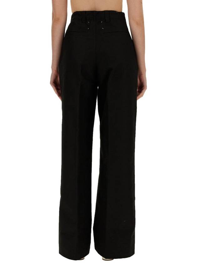 High Waist Leg Tailored Wide Pants Black - MAISON MARGIELA - BALAAN 4