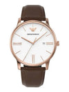 Minimalist Leather Watch Brown - EMPORIO ARMANI - BALAAN 1