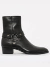 Men's Leather Wyatt Harness Ankle Boots Black - SAINT LAURENT - BALAAN 2