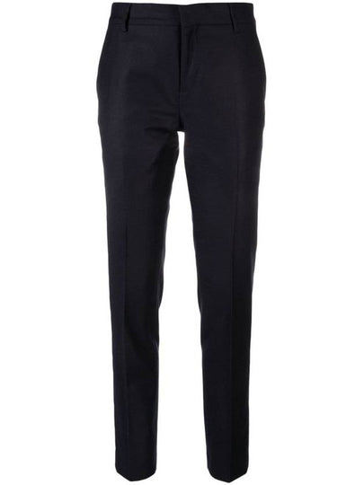 Women's Mid-Rise Tailored Straight Pants Navy - AMI - BALAAN 2