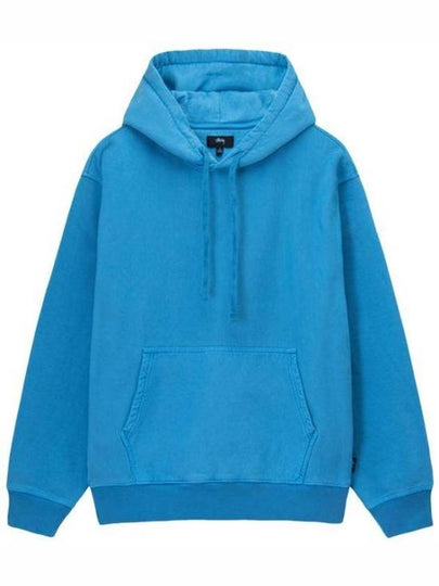 Pigment Dyed Fleece Hoodie Blue - STUSSY - BALAAN 2