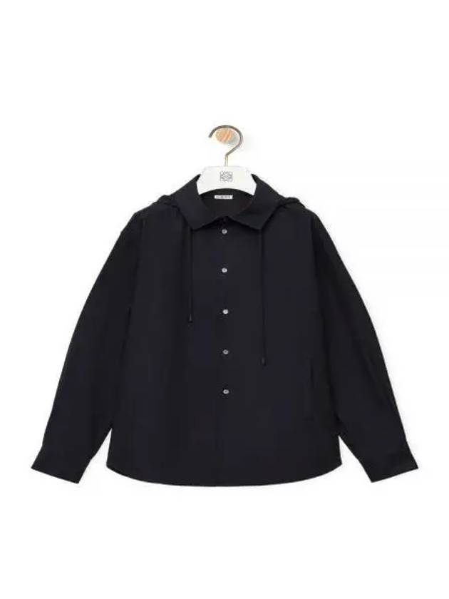 Anagram Overshirt Cotton Hooded Jacket Black - LOEWE - BALAAN 2