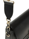 Bradshaw gold-decorated medium leather shoulder bag black - MICHAEL KORS - BALAAN.