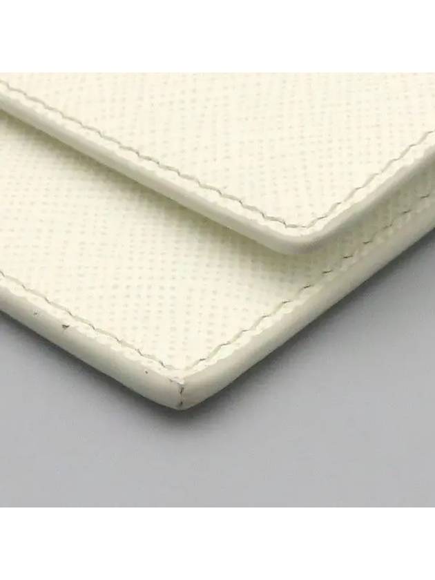 2MF028 QHH F0009 Saffiano White Leather Card Holder Wallet - PRADA - BALAAN 5