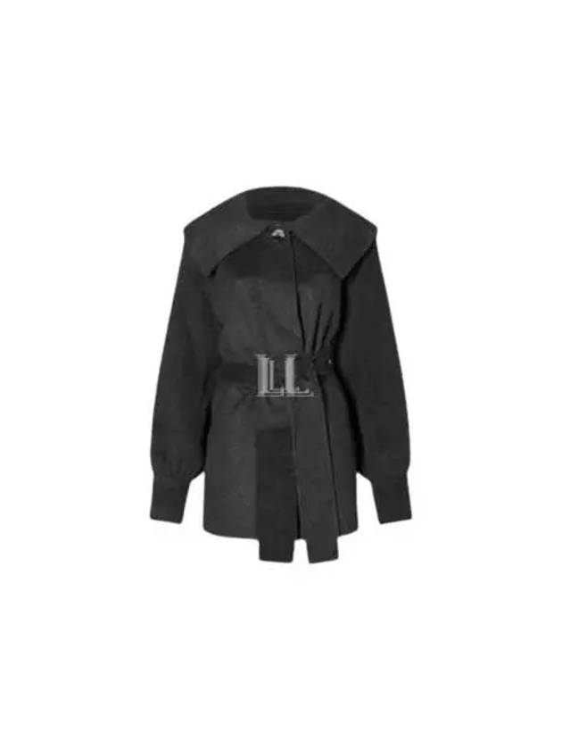 Wool Collar Jacket Phantom - GANNI - BALAAN 2