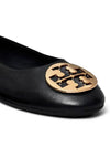 Logo Leather Ballerina Flat Black - TORY BURCH - BALAAN 8