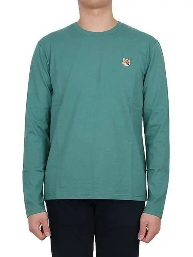 Foxhead Patch Regular Long Sleeve T-Shirt Teal Grey - MAISON KITSUNE - BALAAN 2