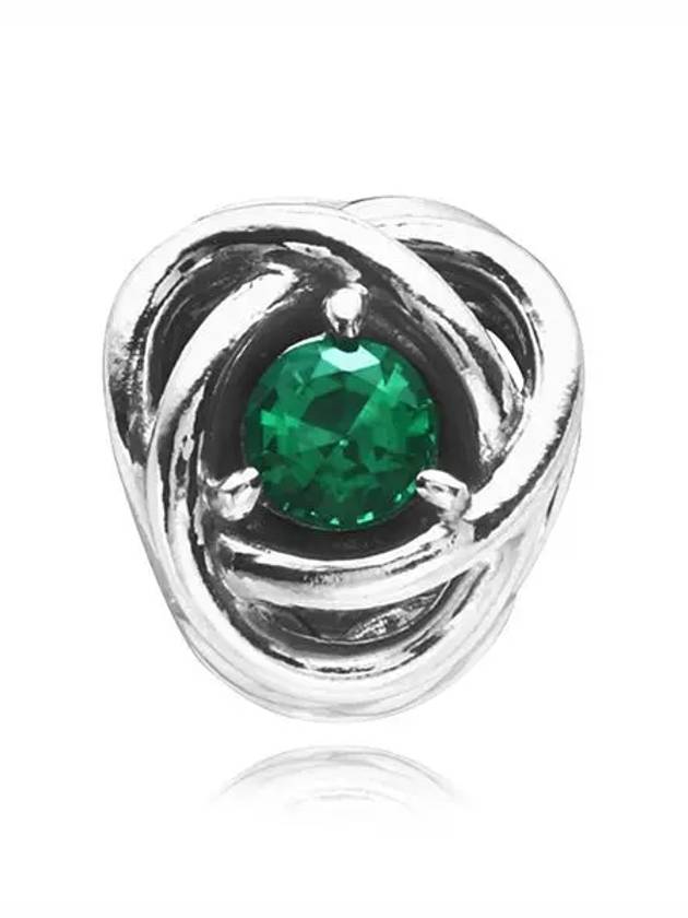 May Birthstone Eternity Circle Charm Silver Green - PANDORA - BALAAN 5