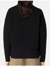 Big Heart Logo Overfit Wool Knit Top Black - AMI - BALAAN 5