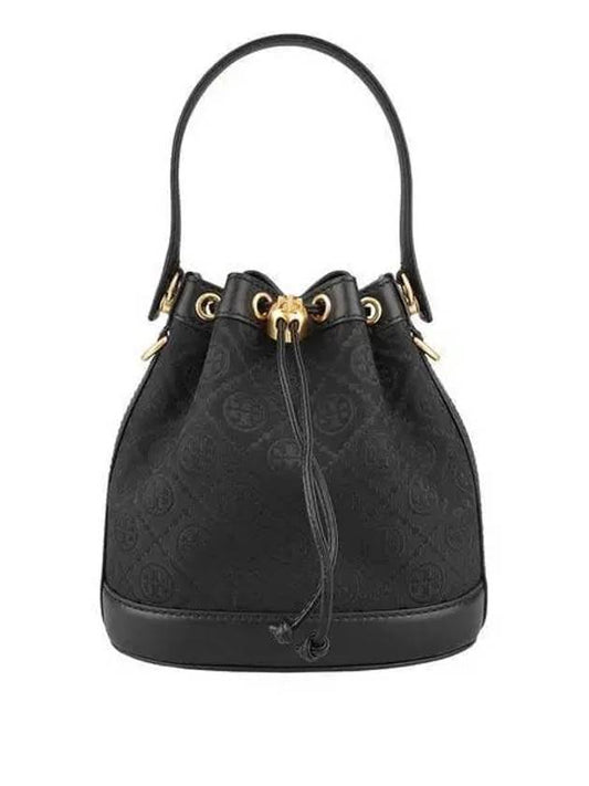 152127 001 T Monogram Bucket Bag Black 1042832 - TORY BURCH - BALAAN 1