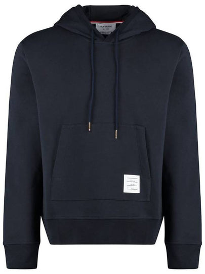 Loopback Broderie Anglaise Relaxed Cotton Hoodie Navy - THOM BROWNE - BALAAN 2