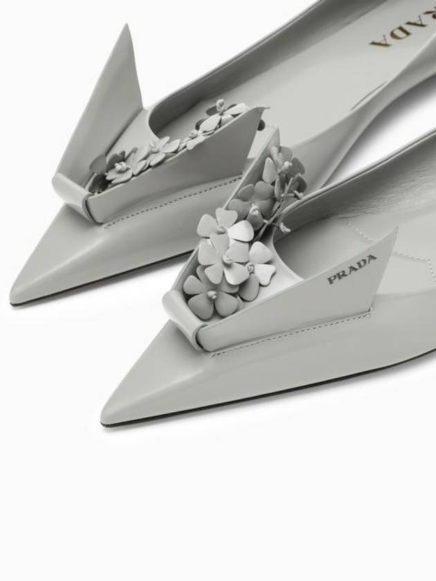 23FW Women's Flower Ballerina Flat Shoes 1F291NA015055 Gray BPG - PRADA - BALAAN 5