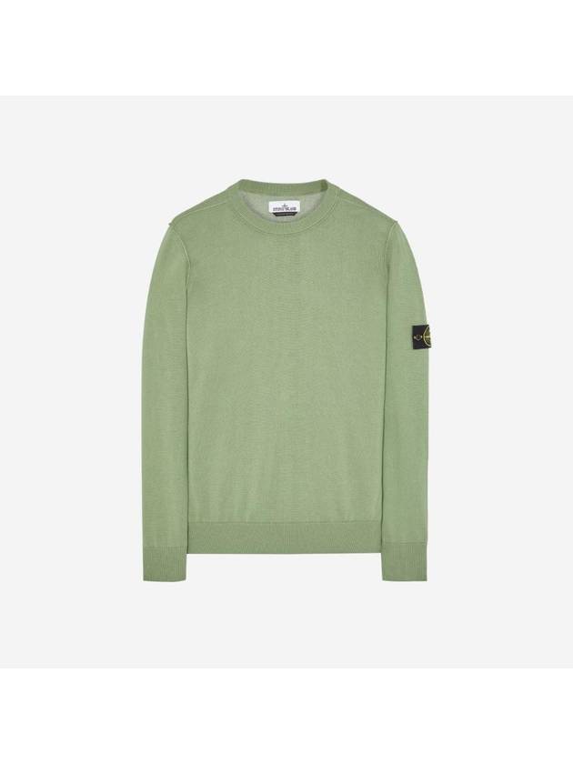 Logo Patch Knit Top Sage Green - STONE ISLAND - BALAAN 1