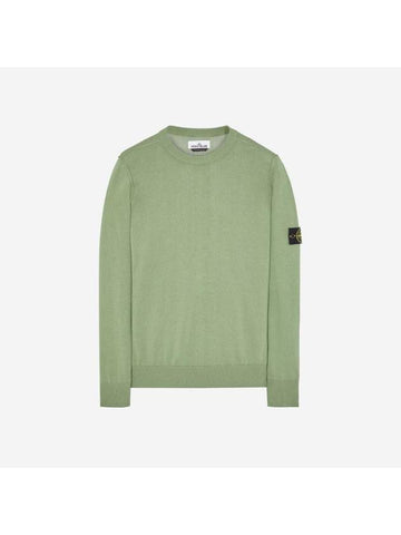 Logo Patch Knit Top Sage Green - STONE ISLAND - BALAAN 1