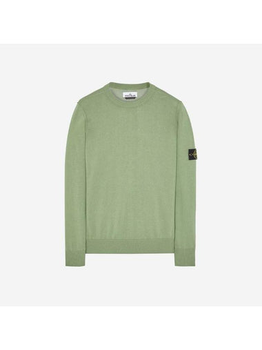 Logo Patch Knit Top Sage Green - STONE ISLAND - BALAAN 1