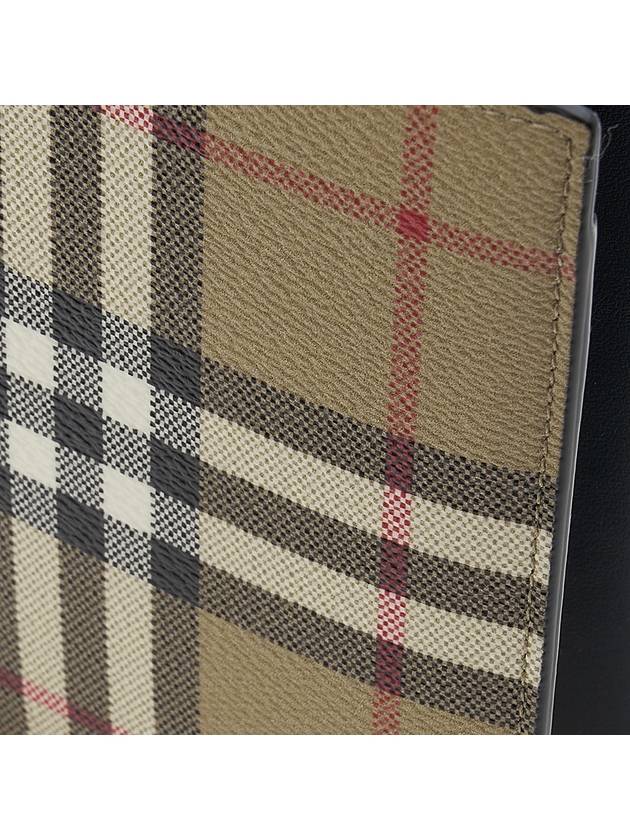 Checked Leather Passport Wallet Beige - BURBERRY - BALAAN 7