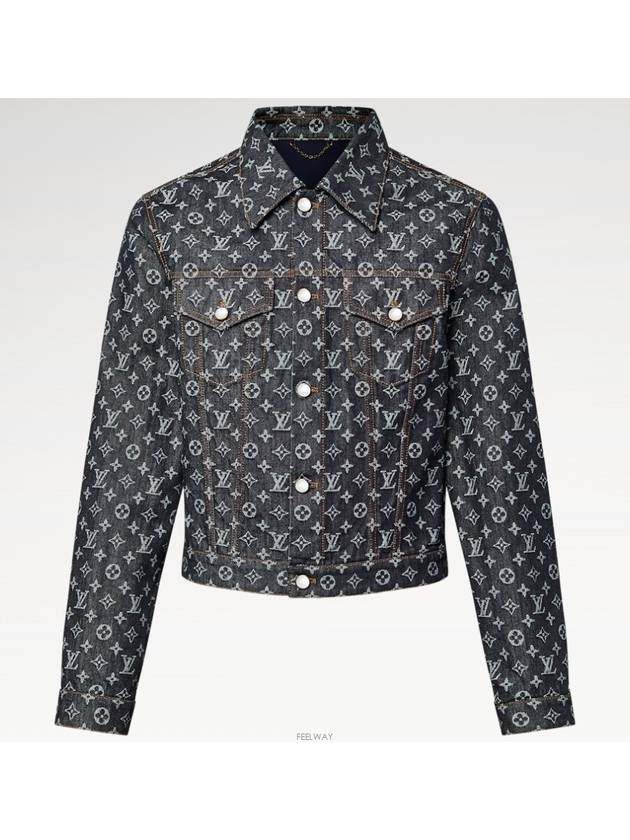 1AFWWU Monogram Jacquard Denim Jacket - LOUIS VUITTON - BALAAN 5