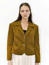 Two Button Camel Crop Jacket Two Button Camel Crop JK - DAMAGE MNEMONIC - BALAAN 2